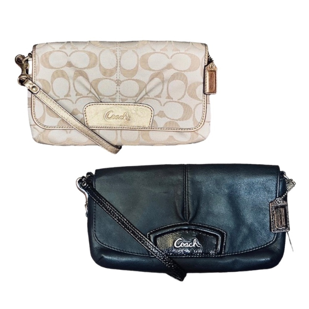 COACH Wallet / Clutch / Wristlet in Black or Cream & Gold.
Pristine Condition.